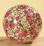 ROSENKUGEL COTTAGE GARTENKUGEL ROSEN DEKOKUGEL KERAMIK O 17 cm