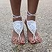 1 X Ivory crochet barefoot sandals/Nude shoes/Foot jewelry/Bridesmaid accessory/Yoga shoes/ Beach accessory/Beach wedding/Belly dance/Anklet