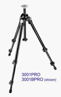 Manfrotto 3001PRO Professional Tripod without Head (Silver)