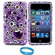 Protective Cover Case for Apple iPod Touch 4th Generation (8GB 16GB 32GB) iPod Touch 4 Latest Gen+ SumacLife TM Wisdom Courage Wristband, Purple Heart