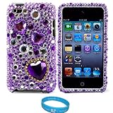 Protective Cover Case for Apple iPod Touch 4th Generation (8GB 16GB 32GB) iPod Touch 4 Latest Gen+ SumacLife TM Wisdom Courage Wristband, Purple Heart
