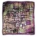ETSYG® 32'' Silk Scarf Women's Purple Abstract Pattern Large Square Satin Headscarf Headdress