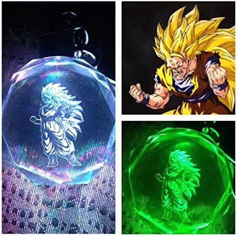 Design #11 Saiyan Dragon Ball Z Crystal Led KeyChain 7 Colors Changing Cycle