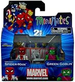 Marvel Minimates Series 41 Mini Figure 2Pack Unmasked SpiderMan Green GoblinIMAGE