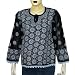 Summer Tops Black Cotton Chikan Embroidered Size M