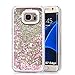 Galaxy S7 Edge Case, VEGO Glitter Flowing Liquid Bling Transparent Sparkle Floating Hard Case Cover for Samsung Galaxy S7 Edge (Pink)