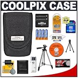 Nikon Coolpix 5879 Camera Case with 4GB Card + 4 AA Batteries  Charger + Accessory Kit for L4, L5, L6, L11, L12, L14, L15, L18, P50  P60 Digital Cameras