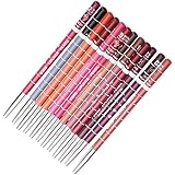 COOSA 12pcs Women's Professional Makeup Lipliner Waterproof Lip Liner Pencil Set