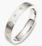 4mm Diamond 14 Karat White Gold Wedding Band Ring