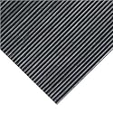 Rubber-Cal Fine Rib Corrugated Rubber Floor Mat and Runner - Black in color - 1/8" x 48" x 4ft rolls