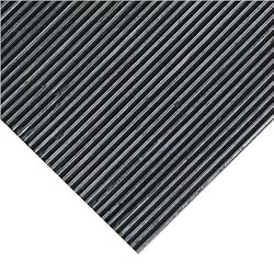 Fine Rib Corrugated Rubber Floor Mat and Runner - Black in color - 3mm x 4ft rolls