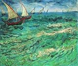 The High Quality Polyster Canvas Of Oil Painting 'Vincent Van Gogh-Fishing Boats At Seas,1888' ,size: 12x14 Inch / 30x36 Cm ,this High Resolution Art Decorative Prints On Canvas Is Fit For Bar Artwork And Home Gallery Art And Gifts