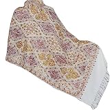 The Shawl Antique Kashmir Sozuni Embroidery Pattern Wool India Cloth 28 x 75 (ebsp004)