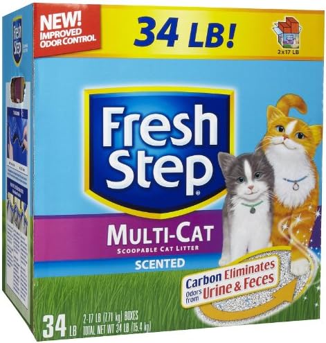 Fresh Step Cat Litter 261365 Fresh Step Multiple Strength Litter For Pets, 34-Pound