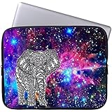 Elonbo 15-Inch Fashion Star Glow Gray Elephant Waterproof Neoprene Laptop Soft Sleeve Case Bag Pouch Cover for 15.4" Macbook Pro