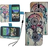 HTC 610 Wallet Case, HTC Desire 610 Leather Case, Harryshell(TM) Dream Catcher Pattern Wallet Flip Folio Stand Case Cover with Hand Strap Magnetic Buckle for HTC Desire 610