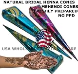 3 - Superior Quality Bridal Henna Mehandi Tattoo Design Cone Freshly Made Dark Color