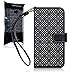 HTC One M8 Case, Terrapin [Black] [Etched Floral Pattern] Textured PU Leather Wallet Case with Card Slots ID Window Cash Compartment and Detachable Wrist Strap Case for HTC One M8 - Black