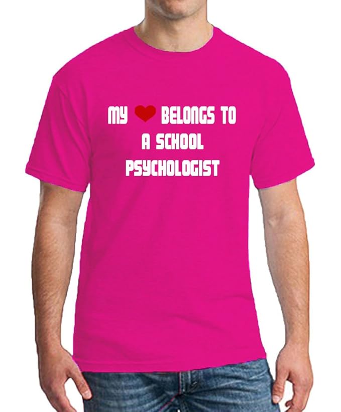 Amazon.com: MY HEART BELONGS TO A SCHOOL PSYCHOLOGIST Hot Pink Job ...