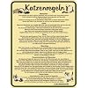 lustig bedruckte Blechschilder "Katzenregeln !!! "