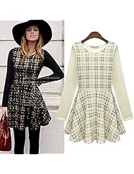 Colorblocking Summer 2015 Cotton Plaid Print  Dress