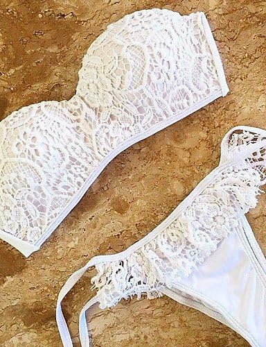 YKQJING Women's 2015 Fashion Lady New Summer Sexy Swimsuit Bath Suit Push Swimwear Triangle Bikini , white-l , white-l