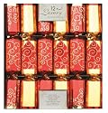 Luxury Christmas Crackers 14" 12/Pk Red/Gold Swirl (KFRS)