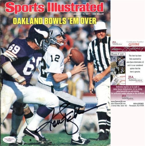 Ken Stabler Autographed/Hand Signed Sports Illustrated Magazine- January 17, 1977 (James Spence)