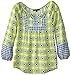My Michelle Girls' Printed Peasant Top with Split Neckline