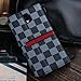 RAYTOP Luxury Brand Designer Black Checks Leather Cases Covers Wallet Kickstand for Samsung Galaxy Note 3 N9000 Note 3 Plaid Card Holder Magnetic Clasp Classy Decent Men Women