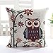 niceEshop(TM) Cute Home Style Owl Soft Linen Pillowcase Square Decorative Throw Pillow Case Cushion Cover,Colorful