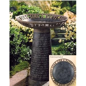 Tinted Copper Birdbath W  Message Inspirational Words by 