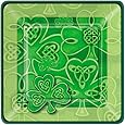 Square Saint Patrick's Day Clover Dessert Plates, 10ct