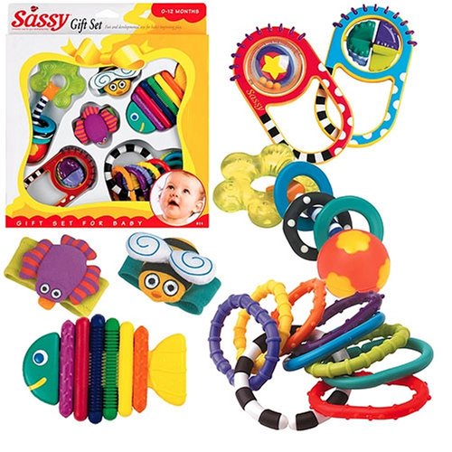 Fish Rattle and Teether Toy Gift Set
