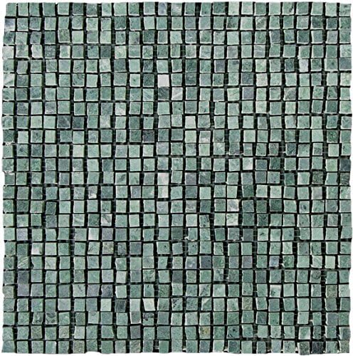 Teos Green 3/8" Honed Handclipped Mosaic Stone - Sold by the Square Foot