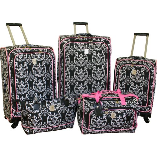 Jenni Chan Damask 5 Piece Luggage Set All Travel Bag