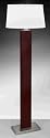 Contemporary 58" Brushed Steel/Dark Cherry Axiom Floor Lamp with White fabric laminated to Elliptical styrene hardback, (FREE SHIPPING)