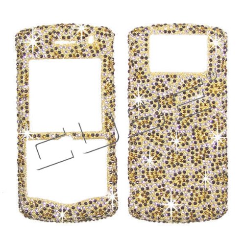 Leopard Cheetah “Crystal Art” bling case faceplate for Blackberry Pearl 8100 8110 8120 8130