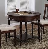 Powell Masterpiece Faux Mahogany Game Table with Game Pieces, Drawer and Shelf