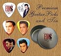 Elvis Presley 6 Signature Double Sided Guitar Picks In Tin
