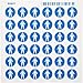 Brady 58565 Pressure Sensitive Vinyl Right-To-Know Pictogram Labels , Blue On White,  3/4" Height x 3/4" Width,  Pictogram "Full Protection Suit" (36 Per Card,  1 Card per Package)