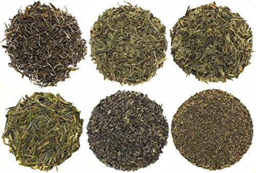 Loose Leaf Green Tea Sampler, Exotic and Rare Green Tea Loose Leaf Tea Sampler, Dragon Well, Gunpowder, Sencha, and More, Loose Tea Sampler