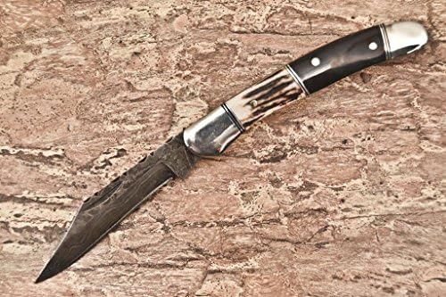 Handmade Damascus Steel Folding Knife By Brett Martin - Slip Joint - MR-144
