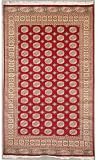 6'2 x 8'8 Pak Mori Bokhara Area Rug with Silk & Wool Pile - | a 6x9 Large Rug | An Authentic Hand Knotted Bokhara Jaldar Rug
