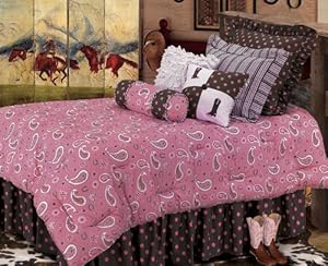 Hiend Accents Pink Paisley Bedding Set