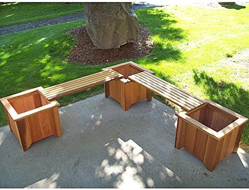 #11 Three Cedar Planters/Two Bench Set