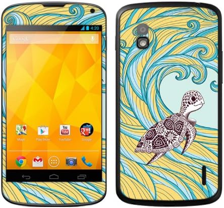 Fincibo (TM) LG Google Nexus 4 E960 Accessories Skin Vinyl Decal Sticker - Cute Turtle
