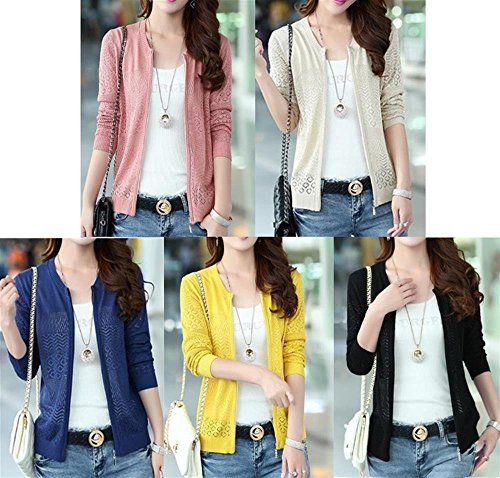 【PALERO・パレロ】選べる５色 レディース 春 夏 秋 UV対策 透かし編み 長袖 ジップアップ 透けトップス ジャケット カーディガン ショート丈 ３サイズ