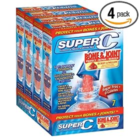 Super C- Bone & Joint - Vitamin & Mineral Drink Mix  Berry Melon 7 Count box  (Pack of 4)