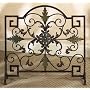 35" Wide Metal FIREPLACE FIRE SCREEN with Scroll Design